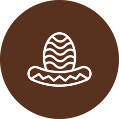 Mexican Hat Vector Line Icon Design