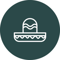 Fototapeta premium Sombrero Vector Line Icon Design