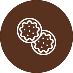 Christmas Cookie Vector Line Icon Design