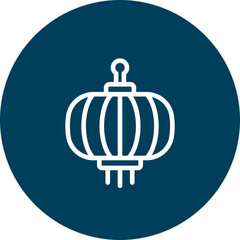 Fototapeta premium Red Paper Lantern Vector Line Icon Design