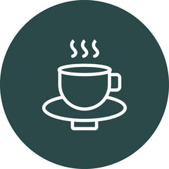Chinese Tea Cup Vector Line Icon Design