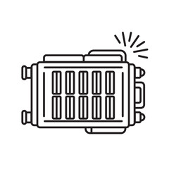 Overhead View of Suitcase with Wheels and Handle Open Top View