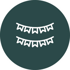 Carnival Flags Vector Line Icon Design