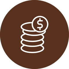 Coins Vector Line Icon Design