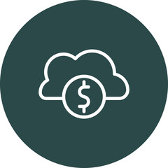 Cloud Banking Vector Line Icon Design