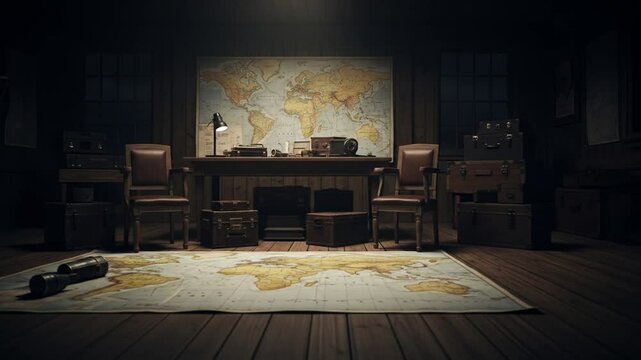 Vintage World War II Planning Room