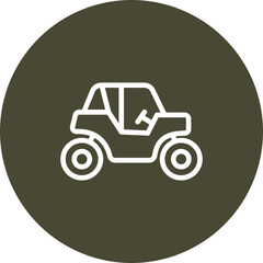 Dune Buggy Vector Line Icon Design
