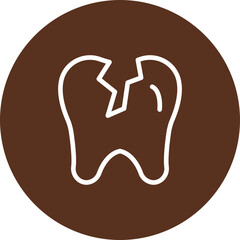 Broken Tooth Vector Line Icon Design
