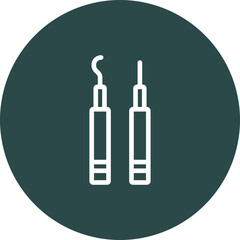 Dental Probe Vector Line Icon Design