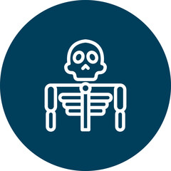 Skeleton Illustrations Vector Line Icon Design