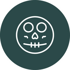 Skeleton Emojis Vector Line Icon Design