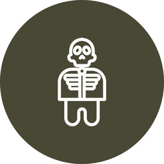 Skeleton Costumes for Kids Vector Line Icon Design