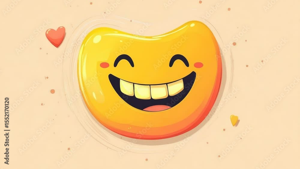 Poster a happy emoticon with a heart symbol, suitable for use in social media or as a digital greeting