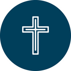 Obraz premium Cross Vector Line Icon Design