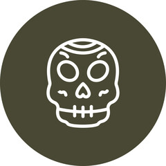 Sugar Skulls Vector Line Icon Design