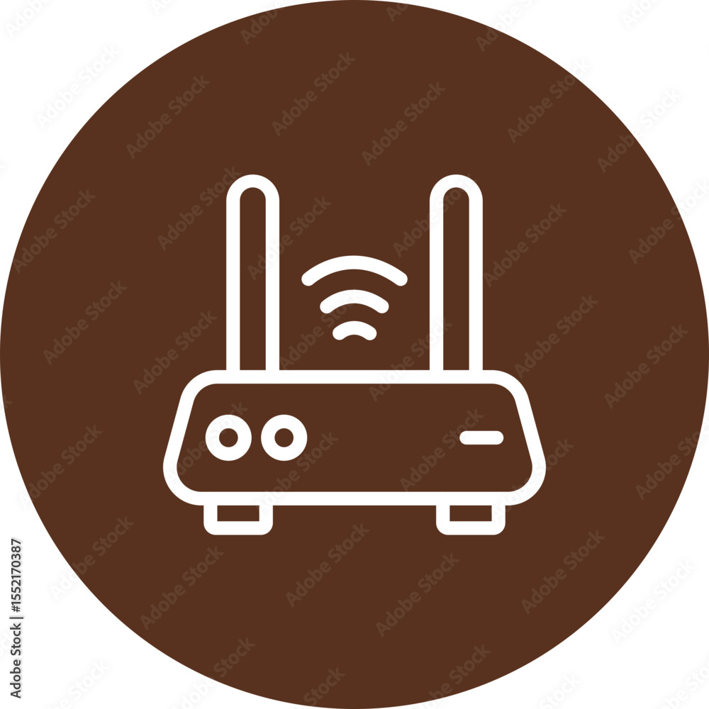 Wall mural wifi router vector line icon design