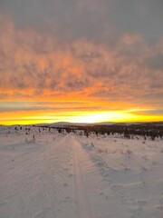 sunset in Lapland
