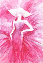 Gordijnen abstract woman portrait. watercolor painting. illustration © Anna Ismagilova