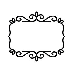 Black Ornate Frame Rectangular Design Element border