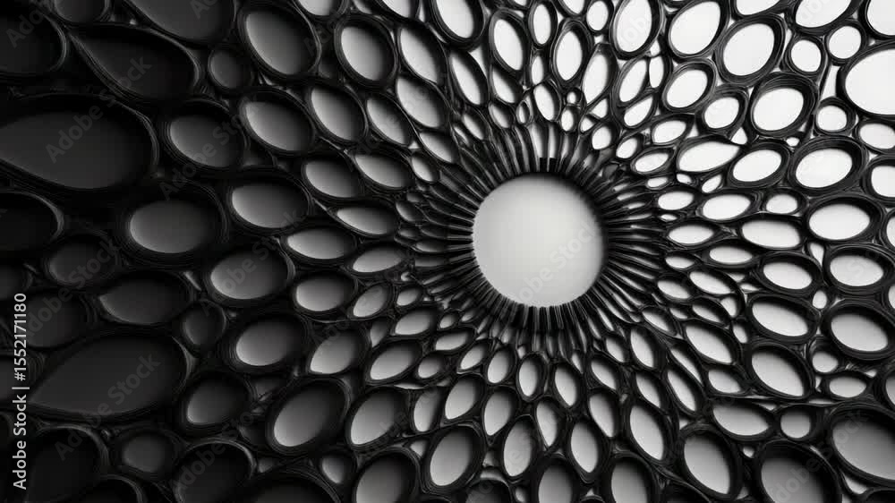 Poster A close-up image of a circular object in black and white, suitable for use in editorial or commercial content
