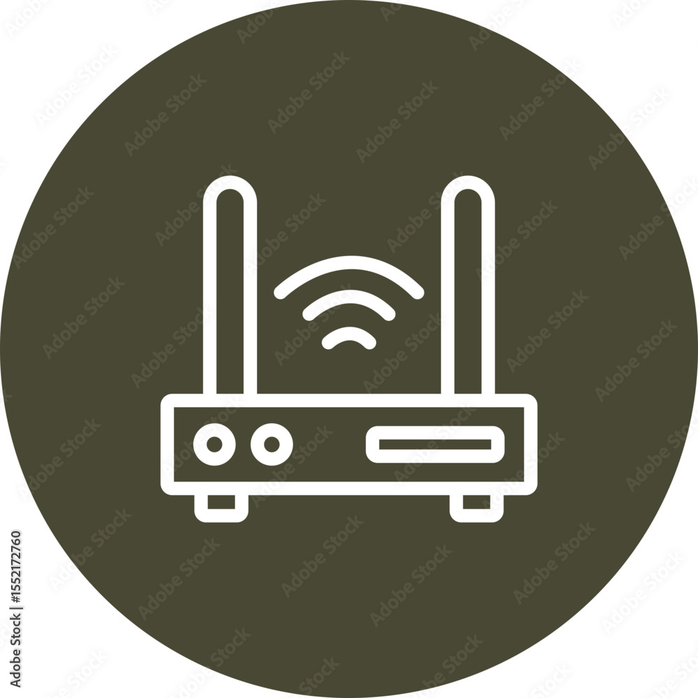 Wall mural wifi router vector line icon design
