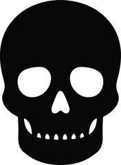 Silhouette skull icon flat vector illustration for Halloween Vector Illustration