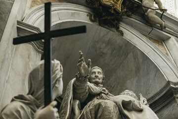 Statue of a pope in Saint Peter's Basilica in Vatican 