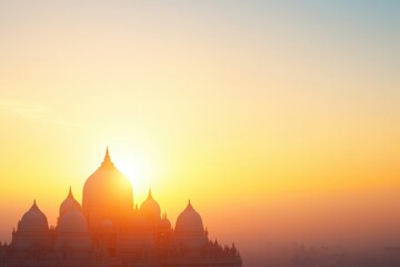 A beautiful sunset with a large sun in the sky