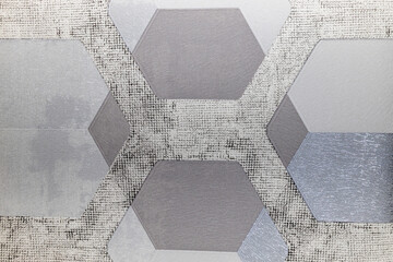 Abstract Wall Art Tapestry Featuring Hexagonal Design and Vintage Texture