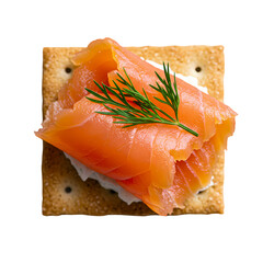 Smoked Salmon Appetizer Gourmet Cracker Recipe on transparent background