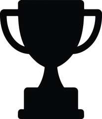 Silhouette trophy cup black isolated award prize Vector Illustration
