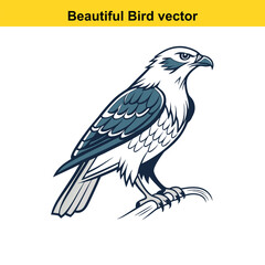 Fototapeta premium Majestic Bald Eagle Perched on Tree Branch A Symbol of Freedom and Wildlife Beauty in Vector Illustration