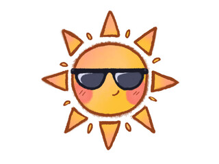 sun with sunglasses