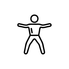 Handdrawn Line Art Fitness Icon Person Exercise Workout Symbol vector