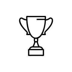 Handdrawn Line Art Trophy Icon Fitness Award Winner Competition Success Goal Achievement