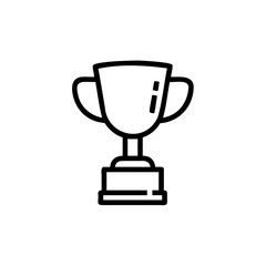 Handdrawn Line Art Fitness Trophy Award Icon winner champion