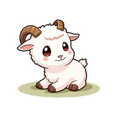 Naklejka premium Cute Baby Goat Clipart 05