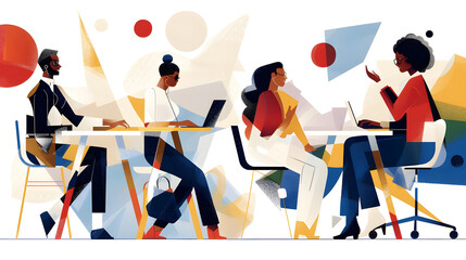 Minimal vector people diverse modern A clean flat illustration