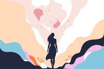 Mother, Daughter, Yoga, Meditation, Girl, Woman, Flowers, Leaves, Tree, Mental Health, Inner Child, Love, Hug, Freedom, Thoughts, World, Life, Vector, Artwork