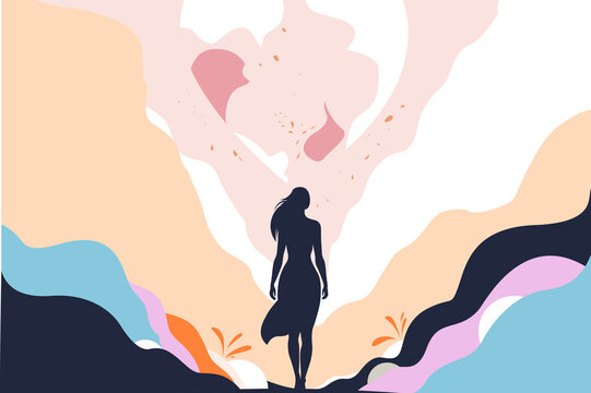 Mother, Daughter, Yoga, Meditation, Girl, Woman, Flowers, Leaves, Tree, Mental Health, Inner Child, Love, Hug, Freedom, Thoughts, World, Life, Vector, Artwork