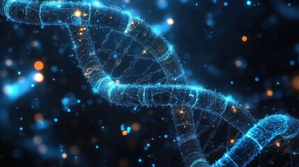 Detailed representation of a dna helix structure.