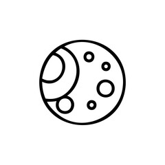 Handdrawn Space Planet Icon Line Art Celestial Body Circles Design Element vector