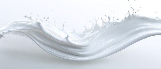 Fototapeta premium The fluid splash of milk creating an elegant white wave in motion.