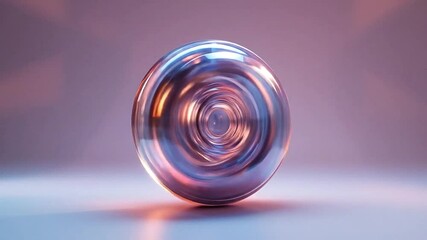 Rotating 3D abstract object with soft motion blur and ambient light reflections