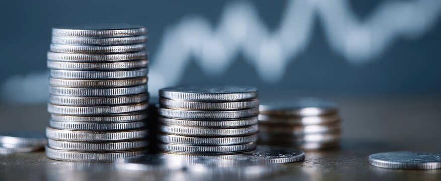 The stacked coins representing financial growth in a modern investment scenario.