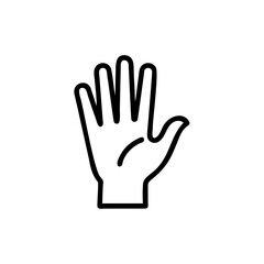 Obraz premium Handdrawn Outline Open Palm Hand Teamwork Icon Graphic fingers