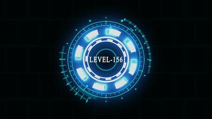 Setting gear level-156 text font animation. Level up text sign. Level up and lettering with black background. 4k animation video - Powered by Adobe