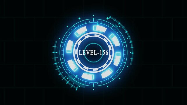 Setting gear level-156 text font animation. Level up text sign. Level up and lettering with black background. 4k animation video - Powered by Adobe