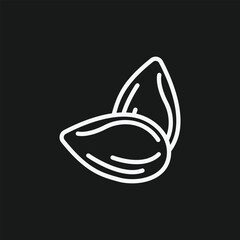 Almond Nut Icon for Healthy Vegan Snacks, Gluten-Free Baking Flour, and Keto Diet Food Ingredients