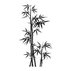 Obraz premium bambus silhouette vector illustration 